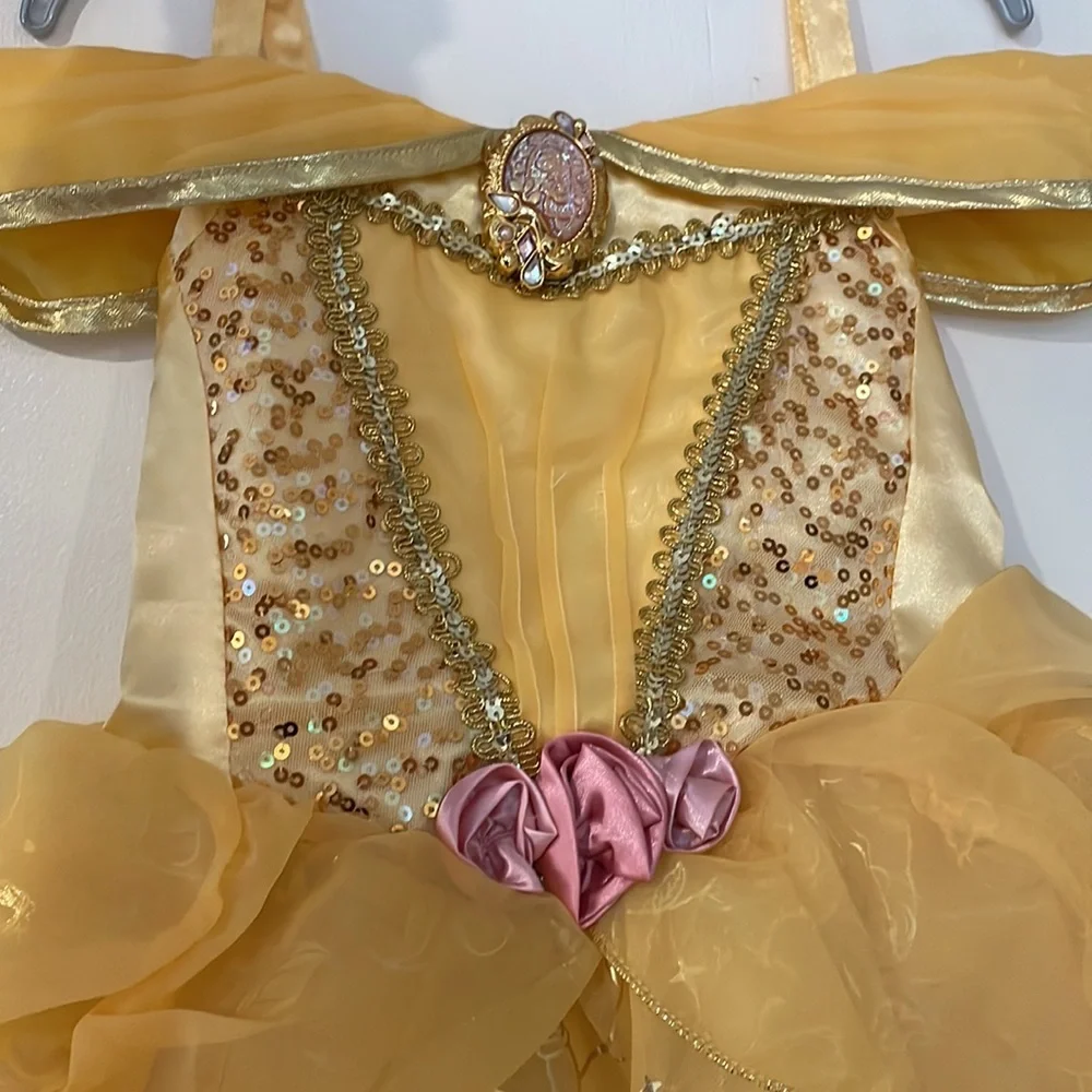 Disney Yellow Princess Belle Dress Costume with Pink Accents